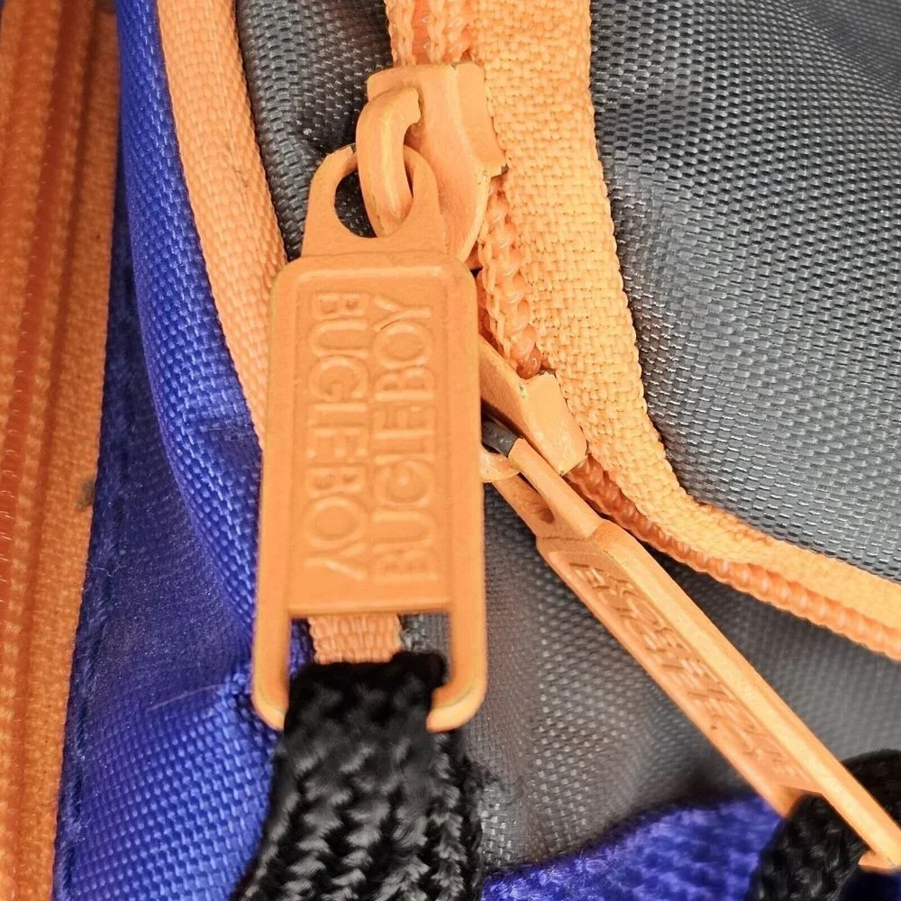 Vintage 90s Bugle Boy Duffle Gym Bag‎ Weekender Overnight Blue Orange Streetwear